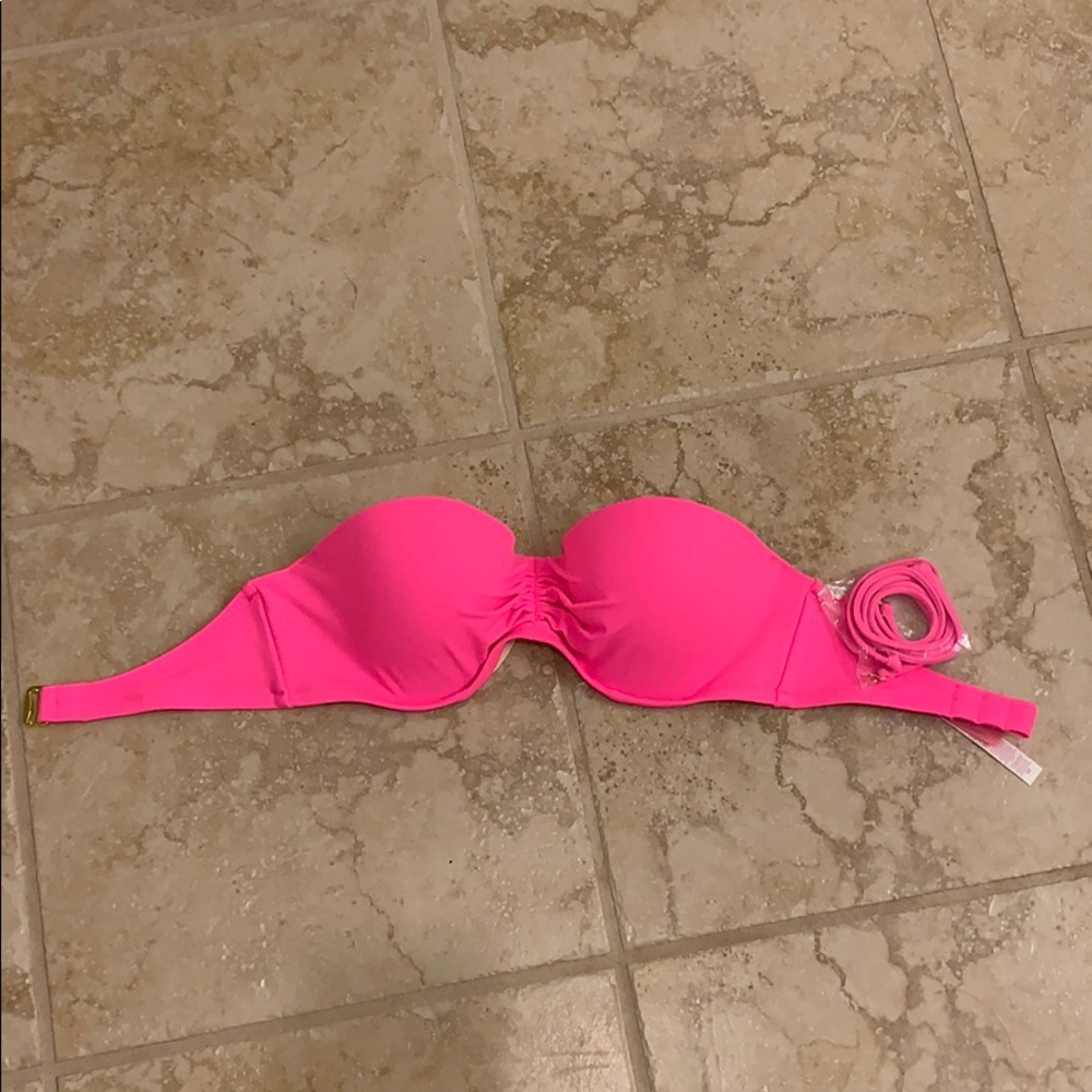 Pink Bandeau Swimsuit Top